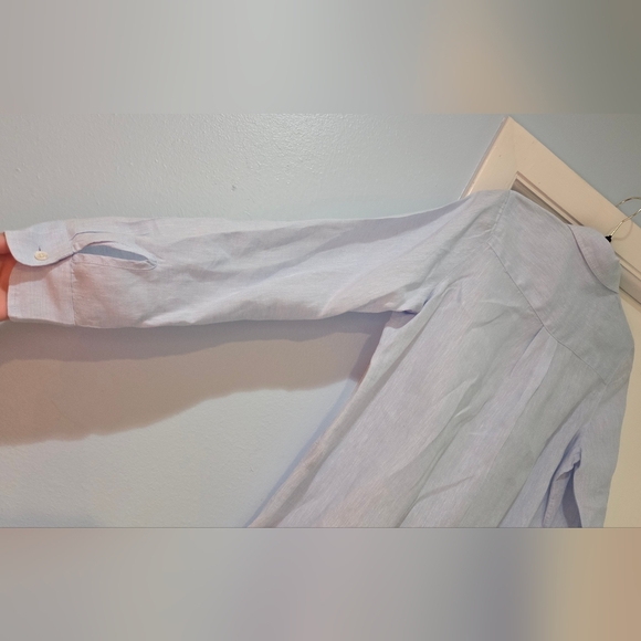 Women's J.McLaughlin Sky Blue Britt Linen Blouse, Size S - Picture 12 of 14